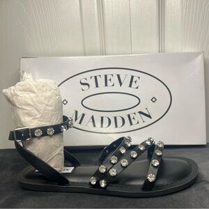 Steve Madden Aero Sandals Black Size 6.5 NWT